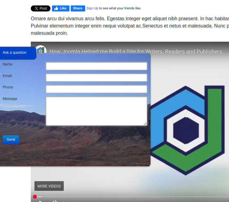 Shack Forms Pro module with a background image