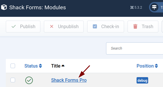 Click on the module title