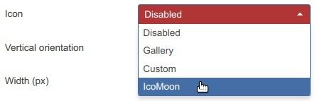 set the icon setting to icomoon