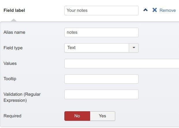 create your notes text field