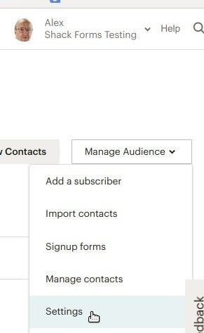 click manage audience settings