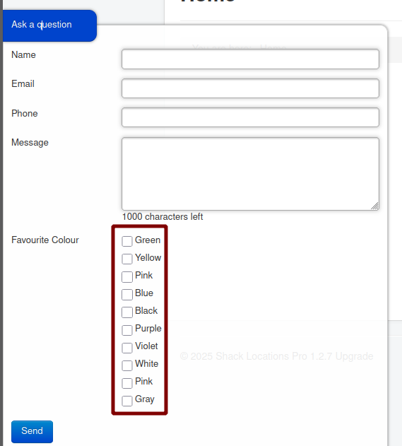 checkboxes lined up vertically