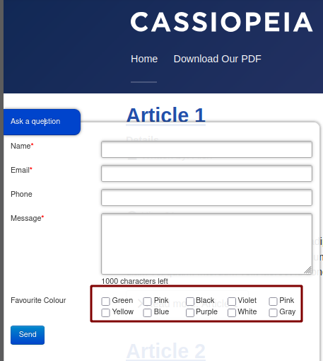 checkboxes lined up horizontally