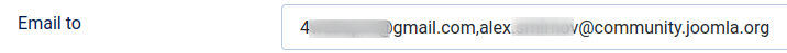 two email addresses separated with a comma