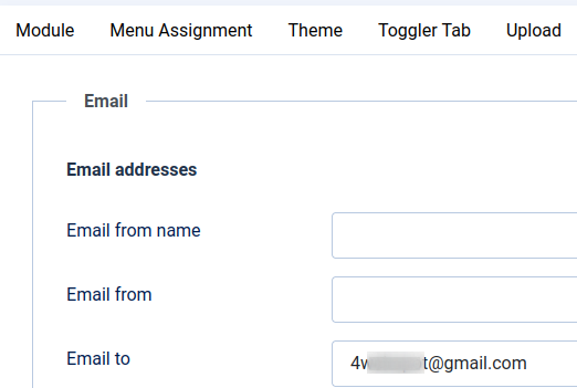 the email to parameter