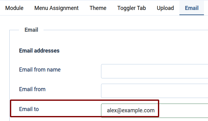 the Email To setting