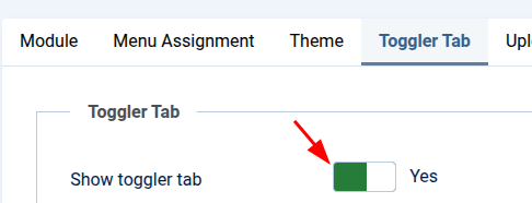 The Show toggler tab setting