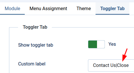 Custom text to close the form
