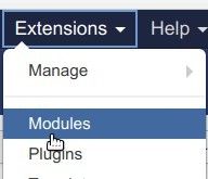 go to extensions modules