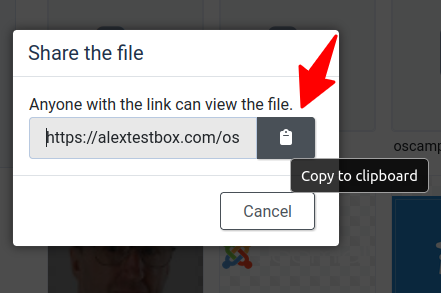 click the copy to clipboard icon