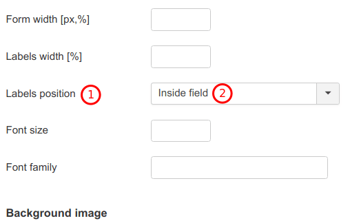 set labels position to inside field