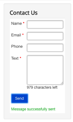 successful Joomla Contact Form Module susbmisison