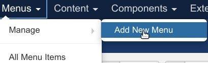 go to menus manage add new menu