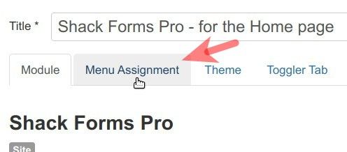 click the menu assignment tab
