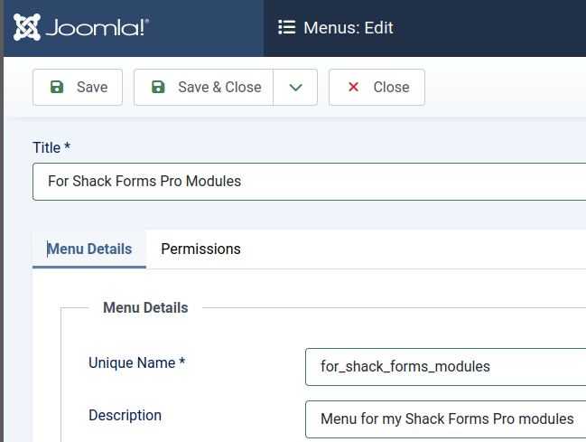 Create hidden menu