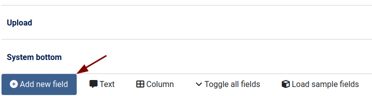 the add new field button