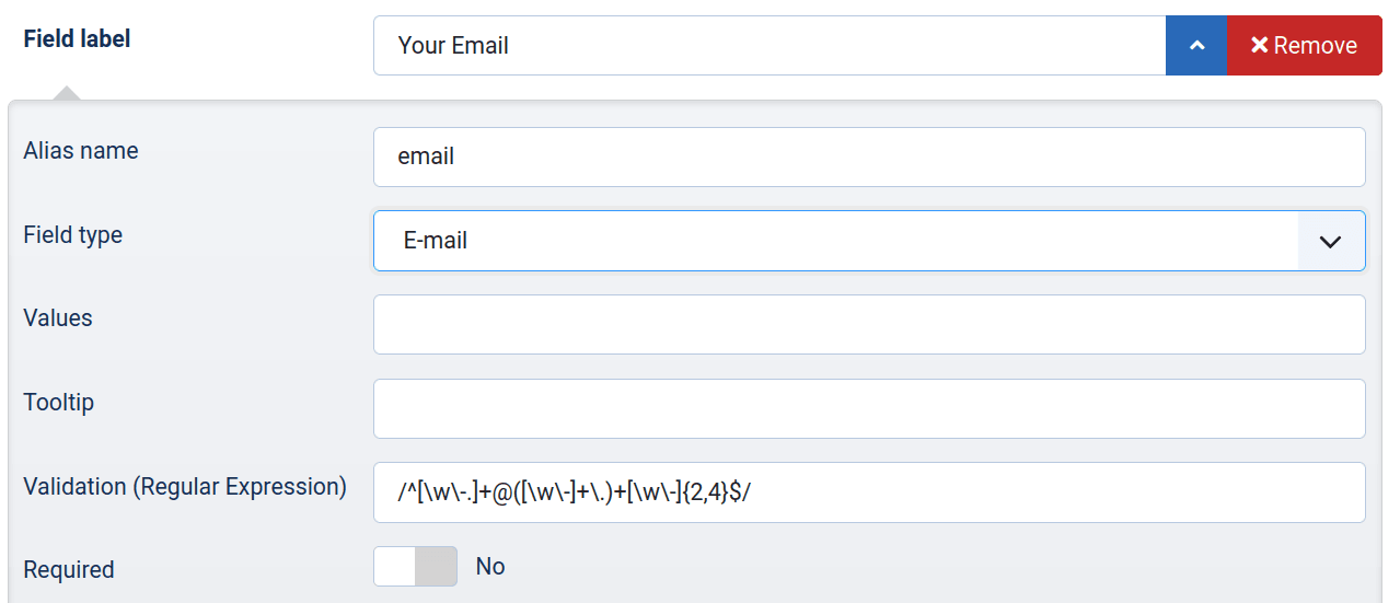 create an email field