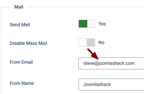 the from email field