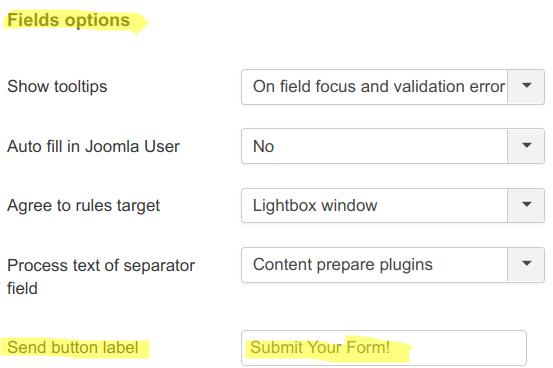 locate the send button label field