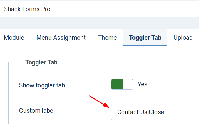 locate the custom label parameter