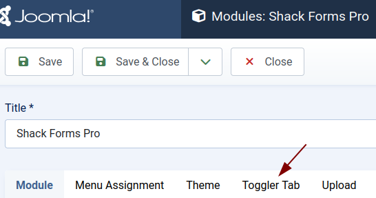click the toggler tab