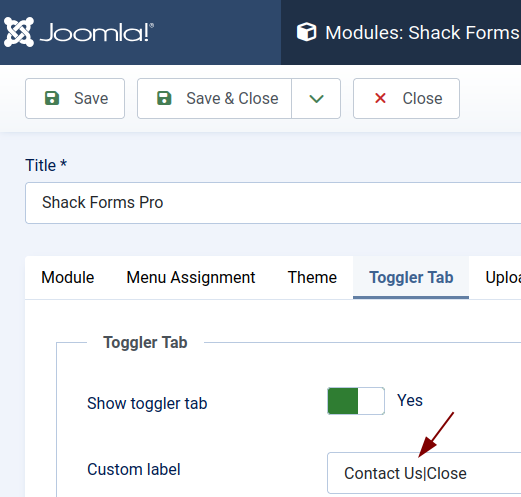 set custom text