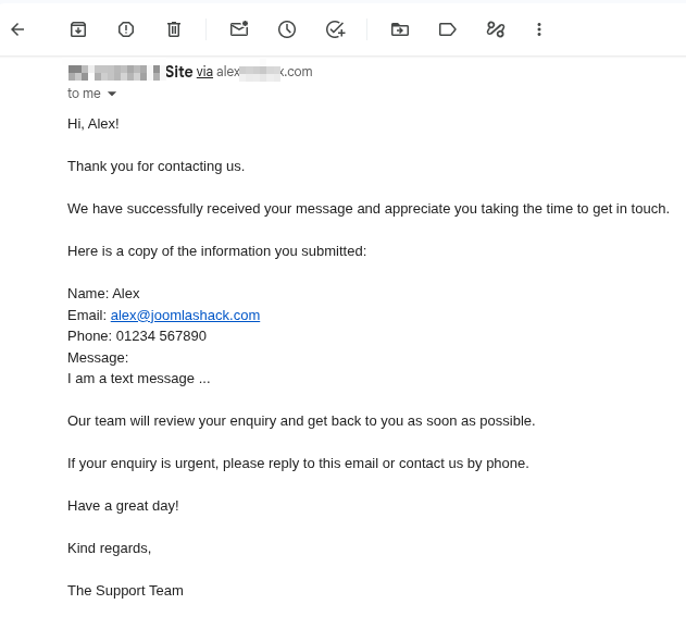Custom message received