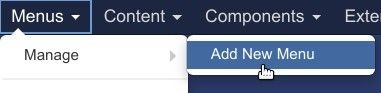go to menus manage add new menu
