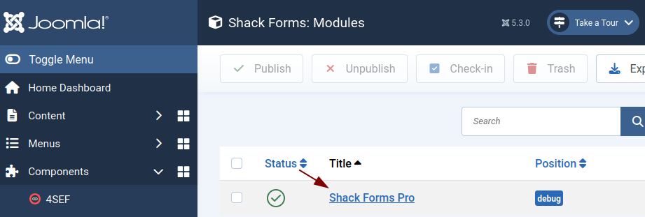 shack forms pro module listed