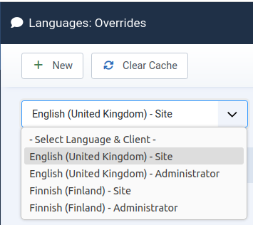 the English, United Kingdom front-end language selected