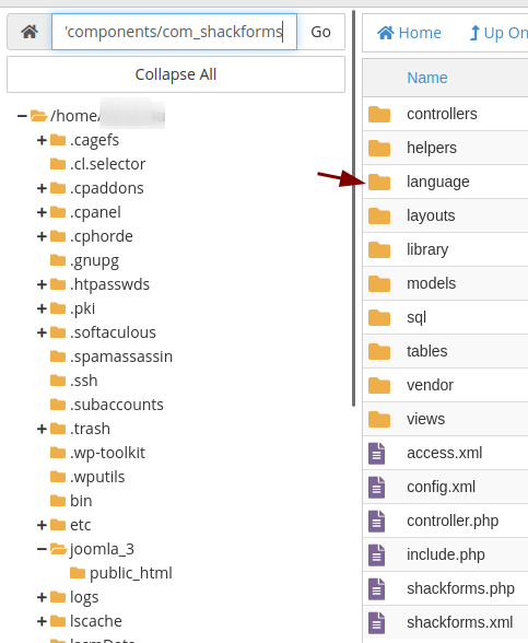 the language folder