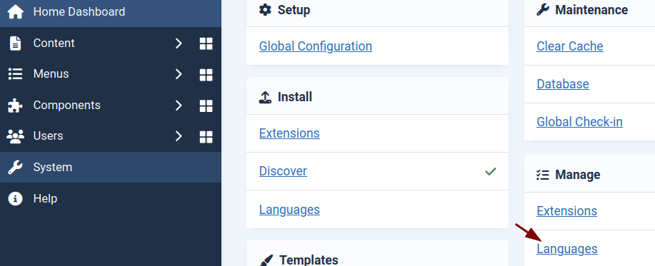 the languages link