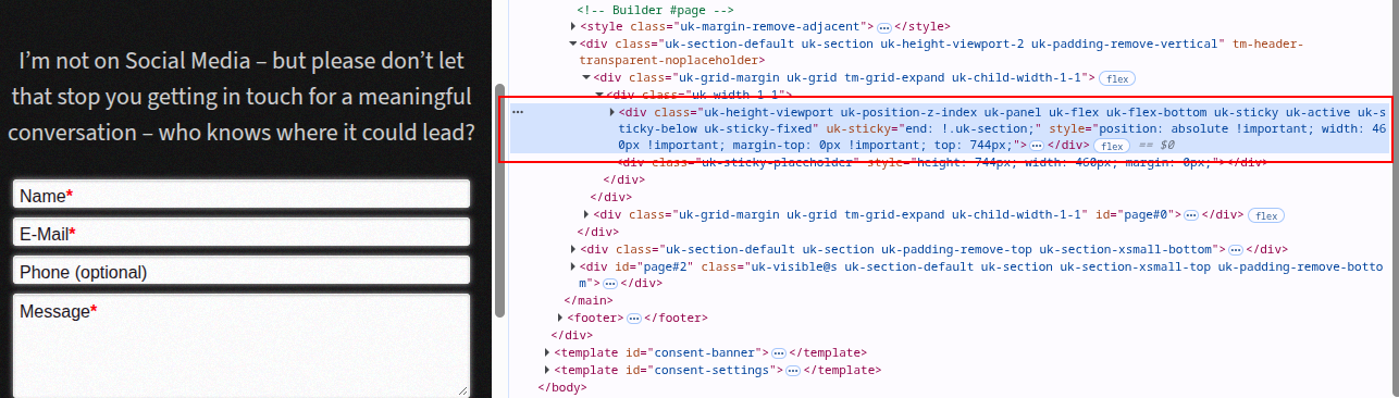 The highlighted element