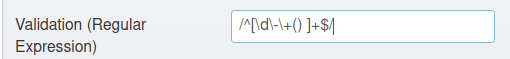 the validation code for a number field