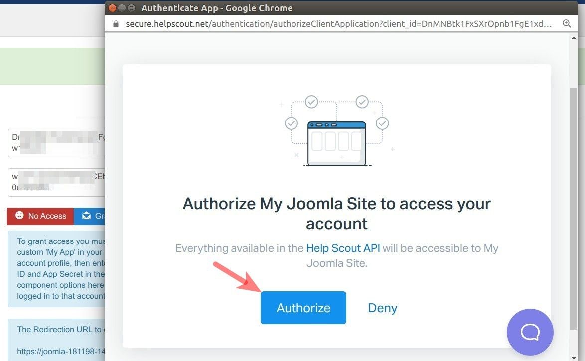 click authorize