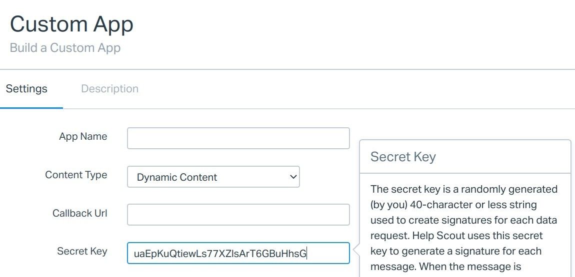 paste the secret key