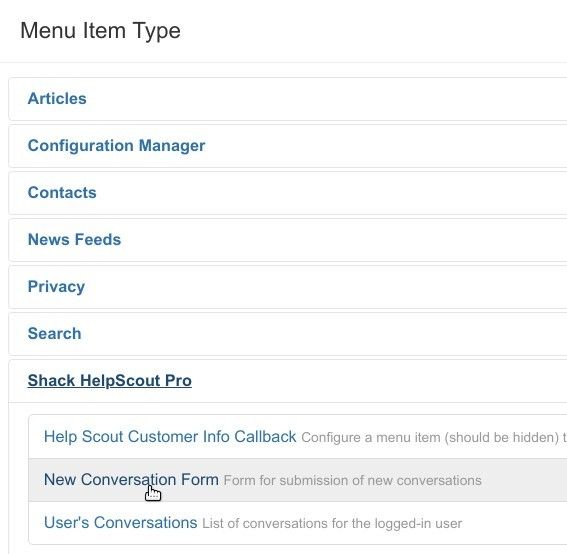 click new conversation form