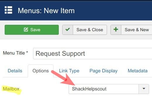 select required helpscout mailbox