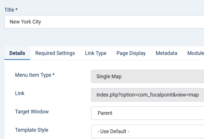 create a menu item for your map