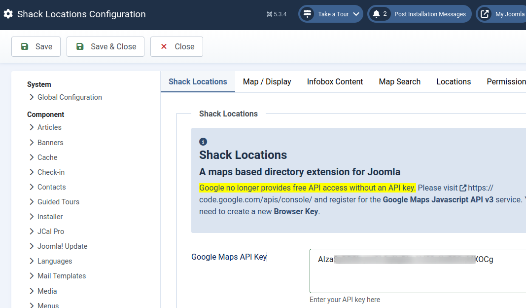 the google maps javascript api key