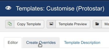 click the create overrides tab