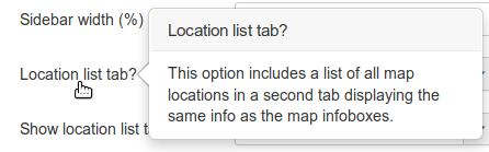 location list tab