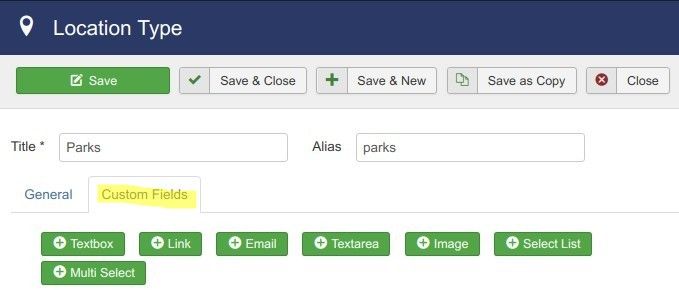 shack locations custom fields