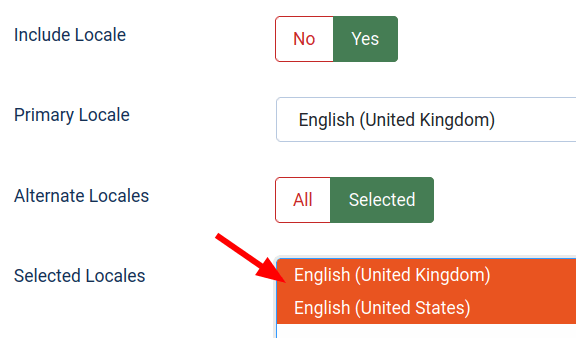 additional language selected