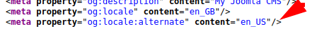 the additional og locale tags displayed in the html source code