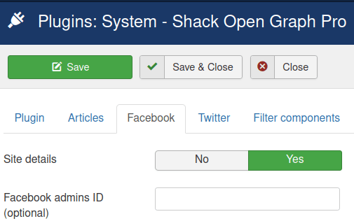 facebook admin id setting