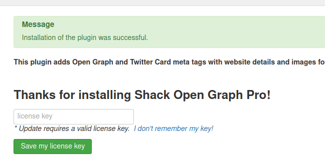 shack open graph has been successfully installed