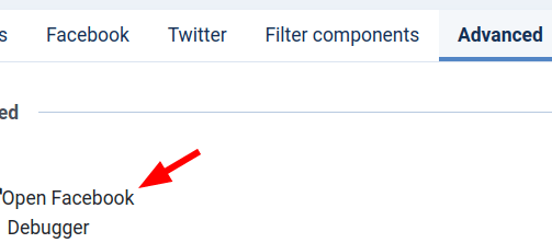 the open facebook debugger button