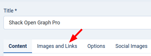 the images and links tab
