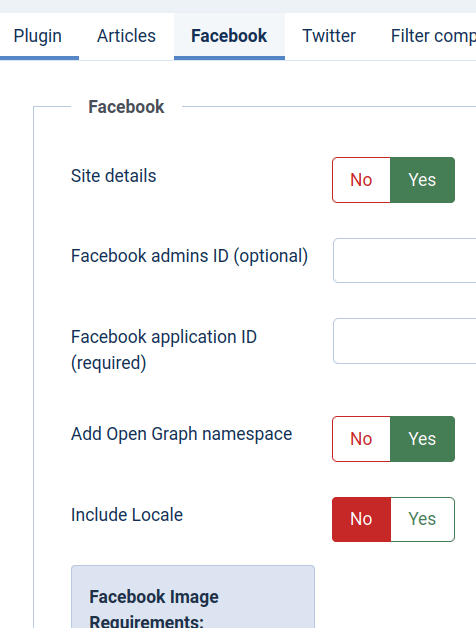 the facebook tags settings